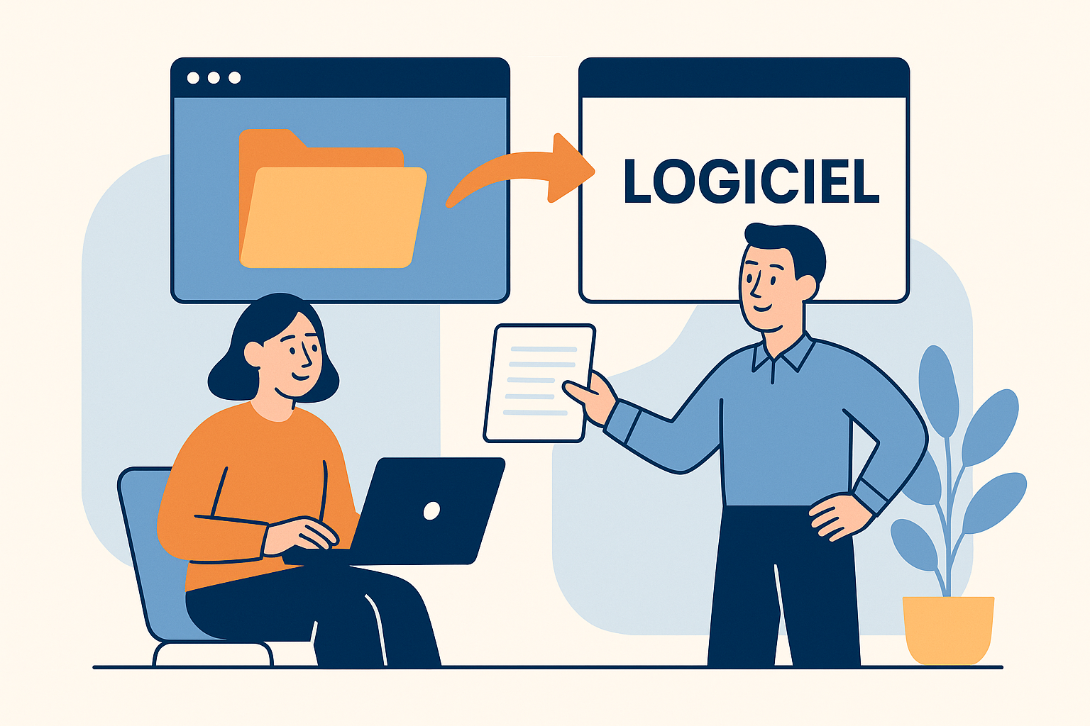 Transfert données logiciel de gestion des interventions