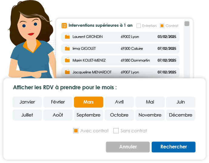 Alerte rendez-vous entretien chauffage climatisation