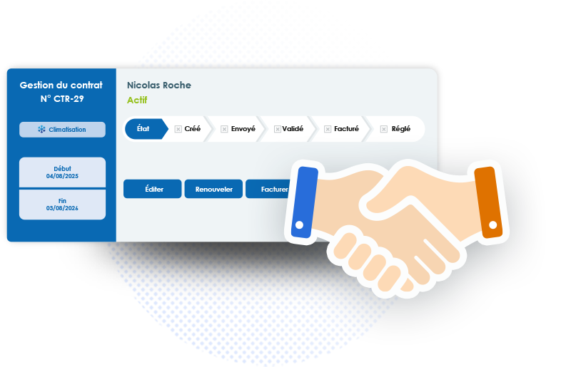 logiciel gestion de contrat d'entretien maintenance chauffage-clim