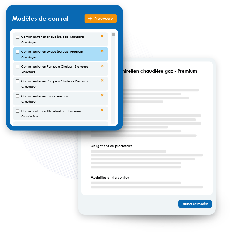 Modèles de contrats d'entretien pour chauffage et climatisation