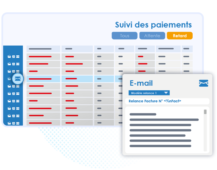 Suivi des règlements - relances impayées pour les chauffagistes