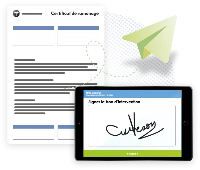 Appli certificat de ramonage sur tablette