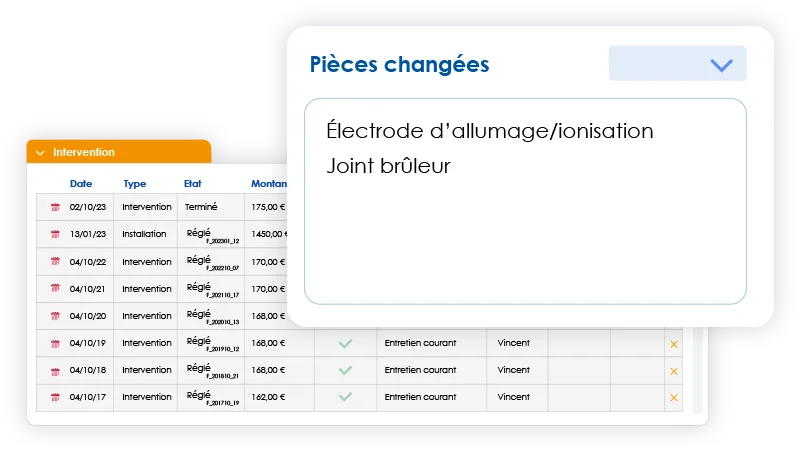 Suivi des interventions chauffage