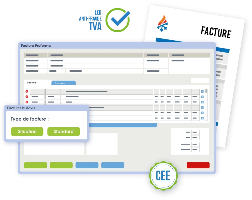 Facturation électronique pour chauffagiste climaticien - factures standard et situation